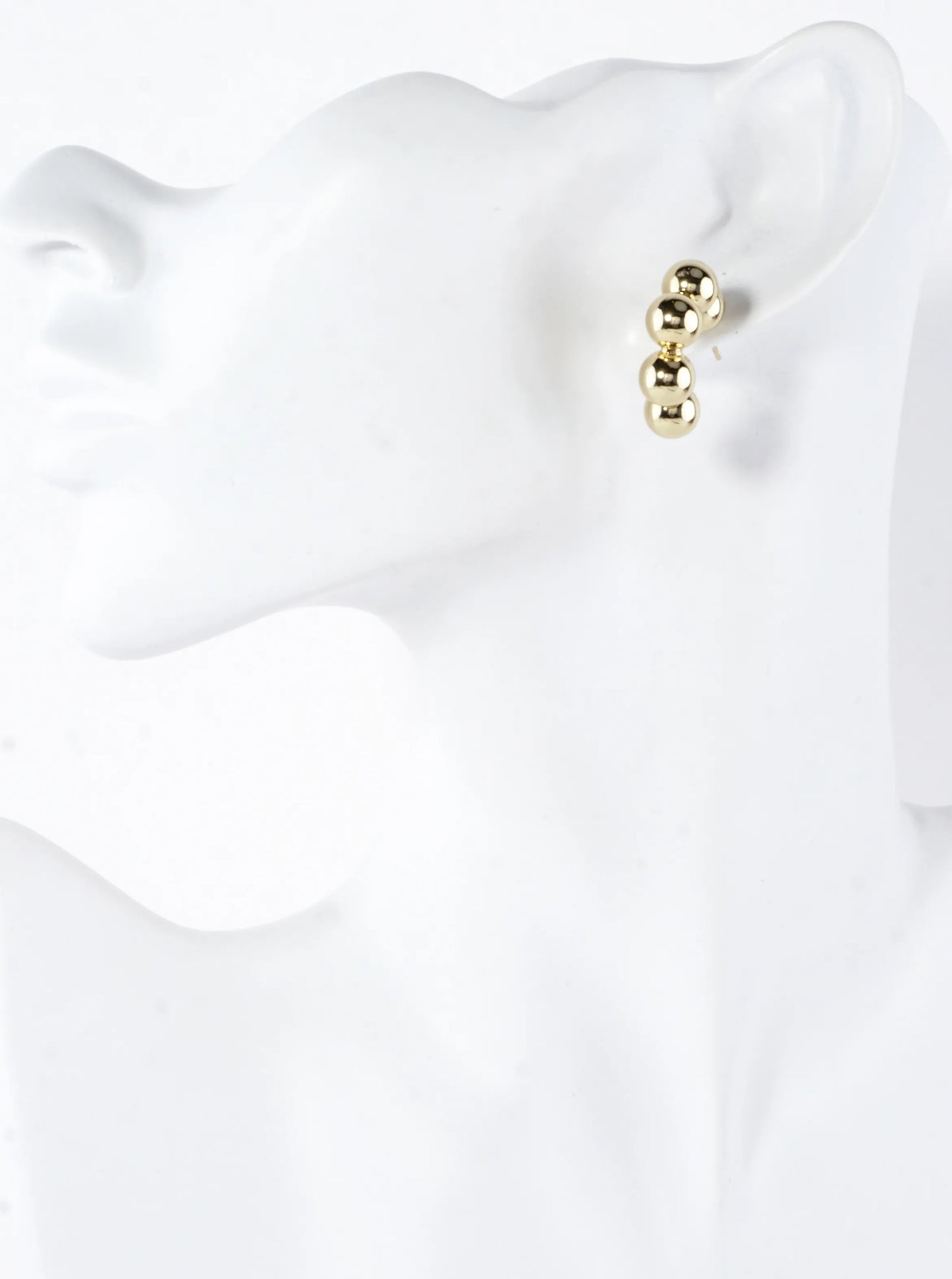 Simulated Ball Chain Chunky Hoop Earrings Small