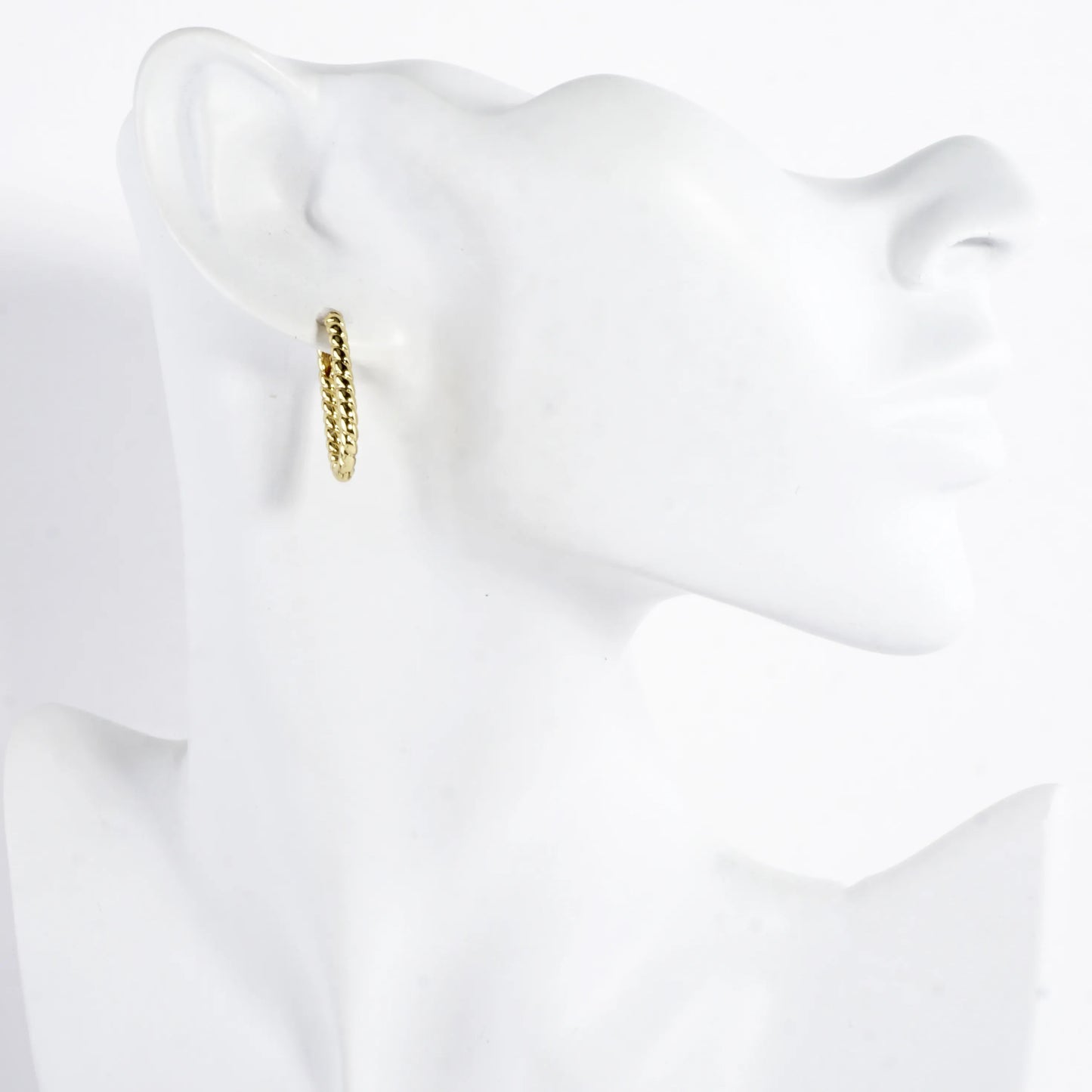 Simulated Twisted Brass Rope Cable Hoop Earrings