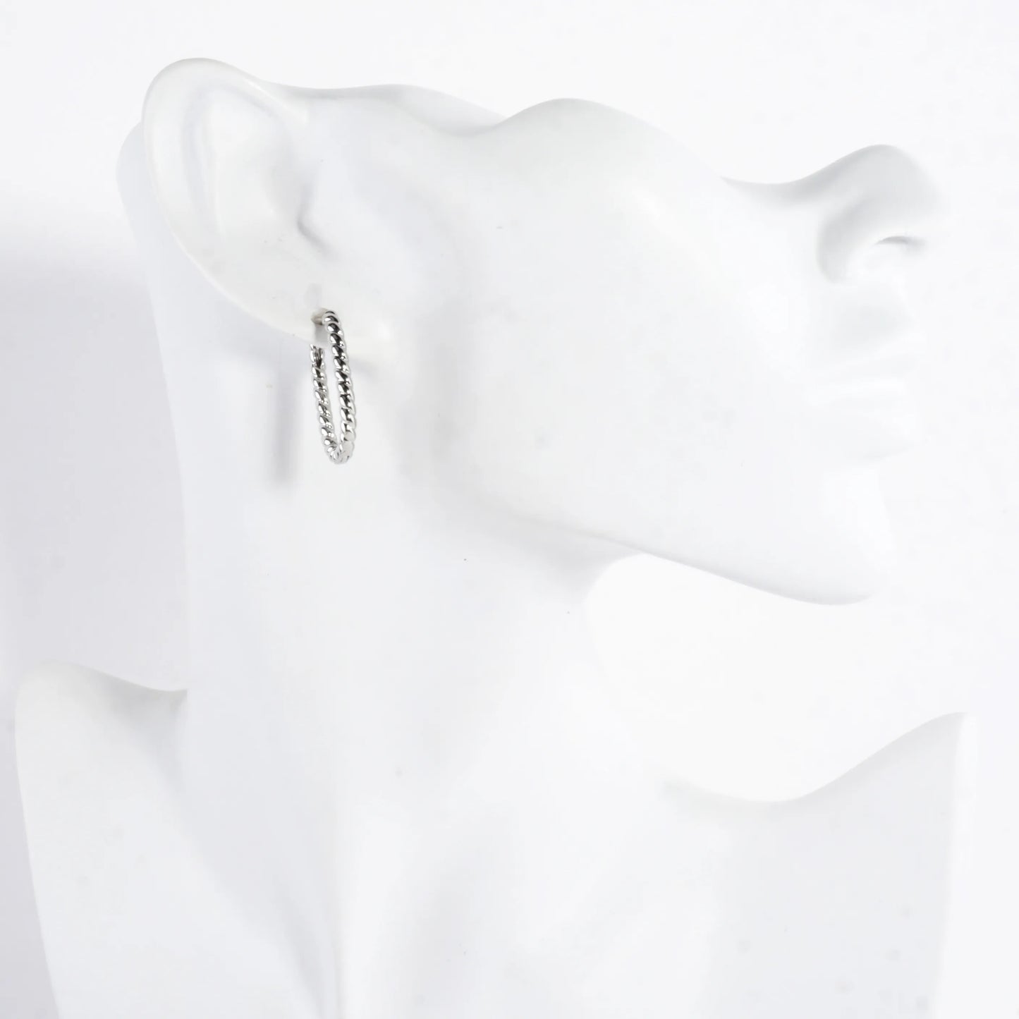 Simulated Twisted Brass Rope Cable Hoop Earrings