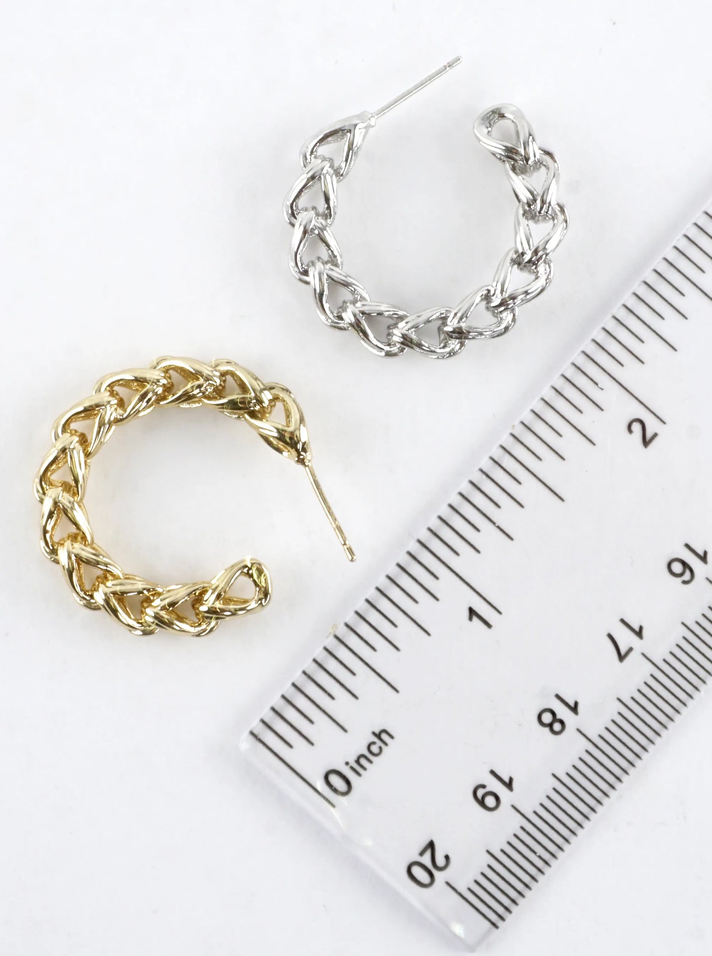 Simulated Wheat Chain Hoop Earrings