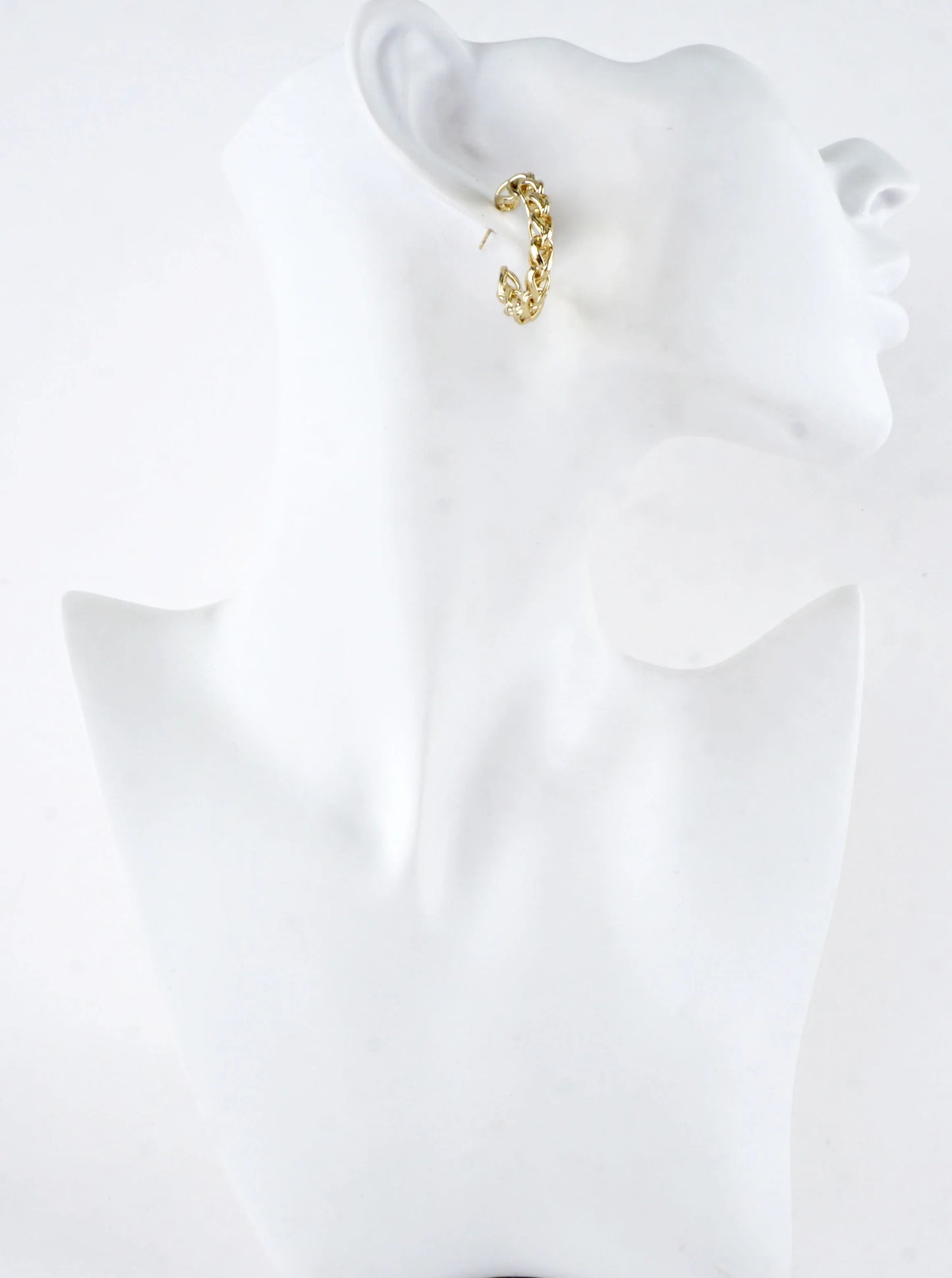 Simulated Wheat Chain Hoop Earrings