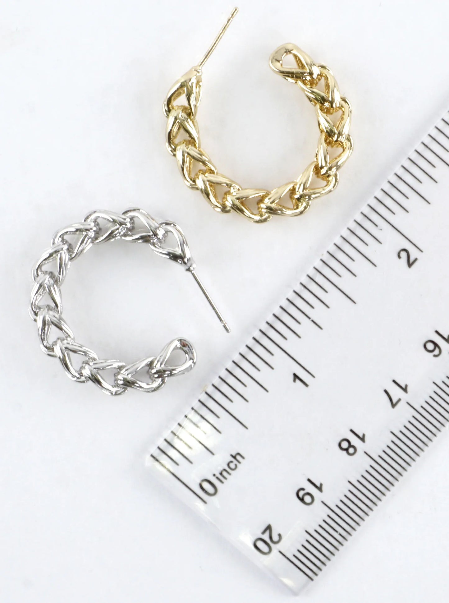 Simulated Wheat Chain Hoop Earrings