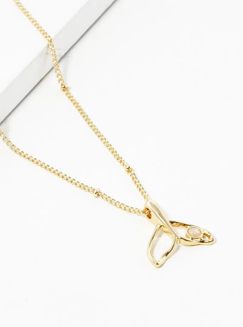 Simulated Opal Mermaid Tail Pendant Necklace
