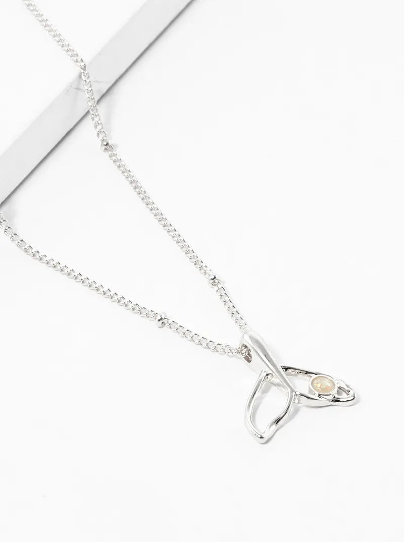 Simulated Opal Mermaid Tail Pendant Necklace