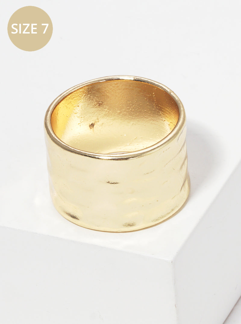 Size 7 Hammered Chunky Bold Ring