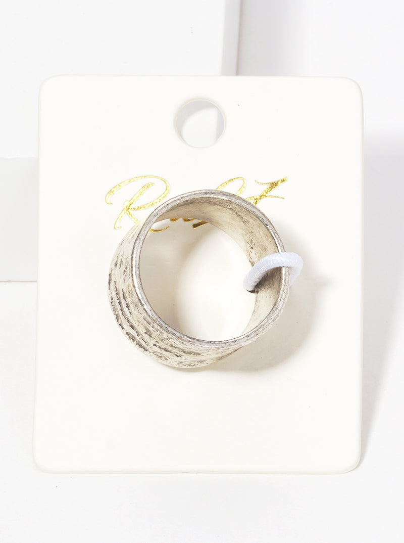 Size 7 Hammered Chunky Bold Ring