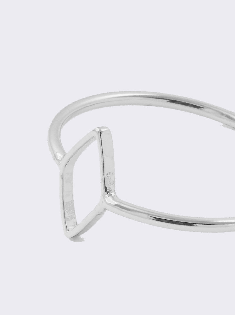 Size 7 Hammered Cut Out Rhombus Brass Ring