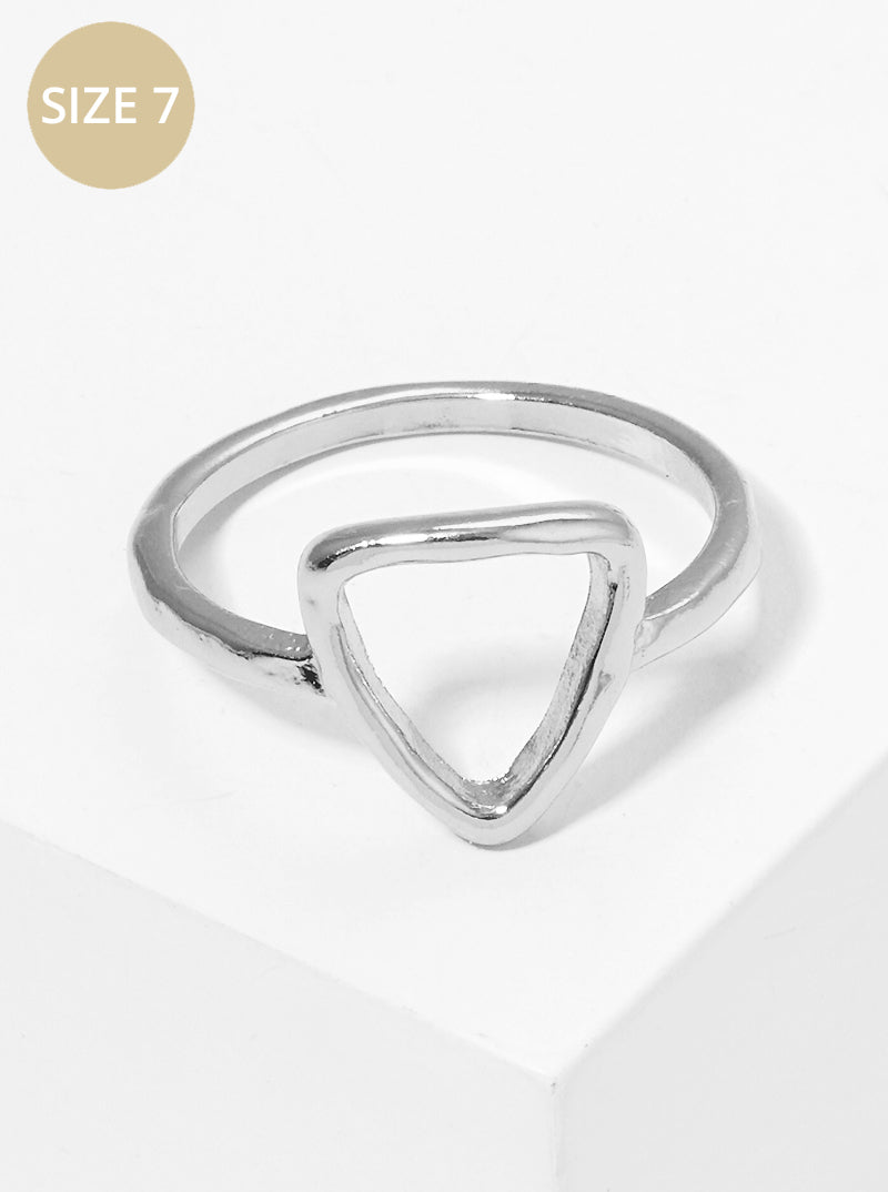 Size 7 Hammered Cut Out Triangle Brass Ring