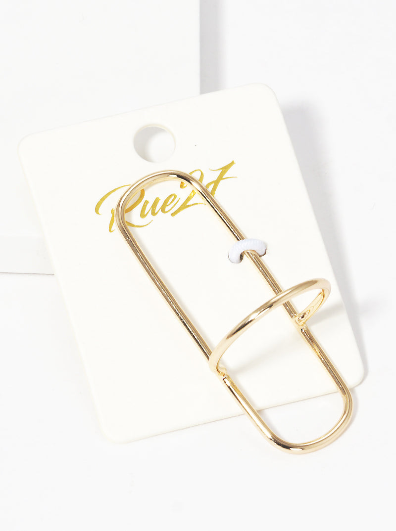 Size 7 Metal Geometric Rectangle Wire Ring