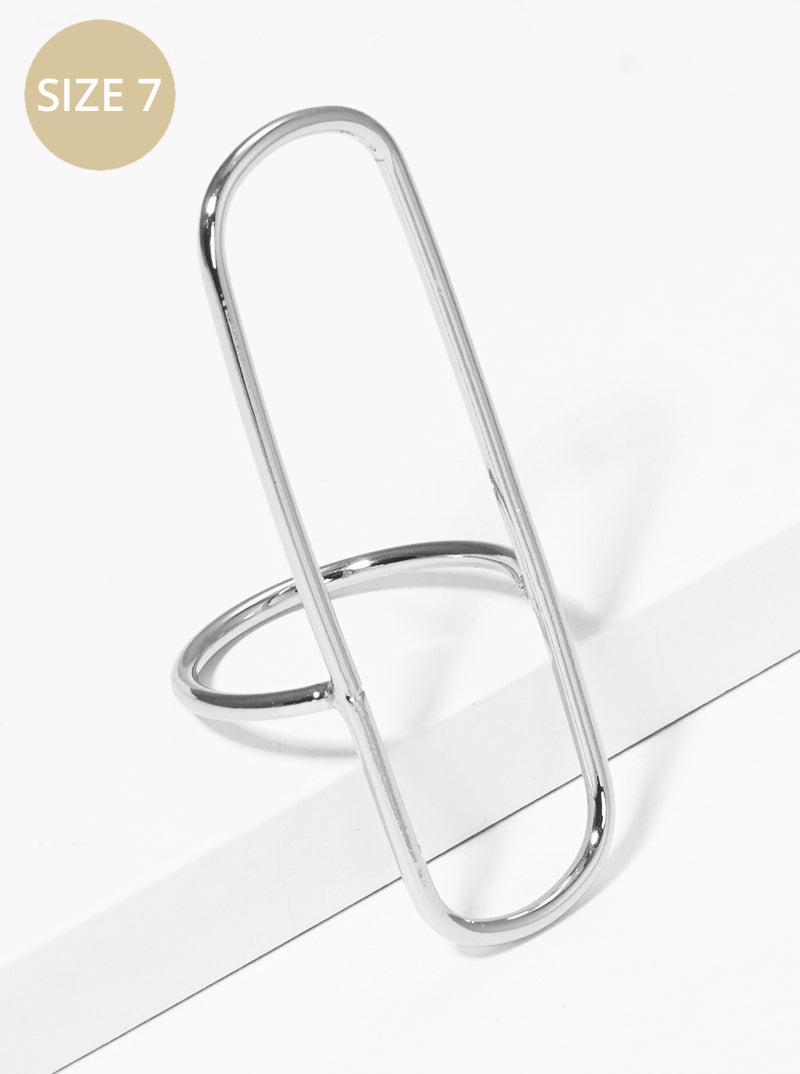 Size 7 Metal Geometric Rectangle Wire Ring
