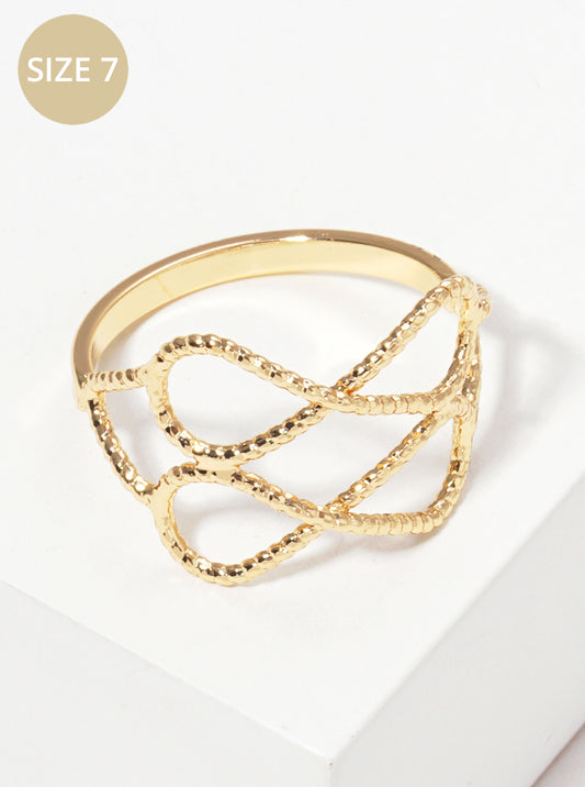 Size 7 Textured Wire Brass Ring