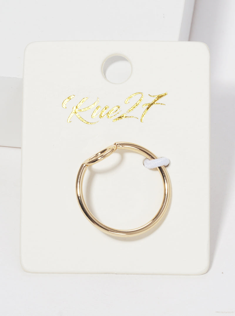 Size 7 Thin Wire Cut Out Round Brass Ring