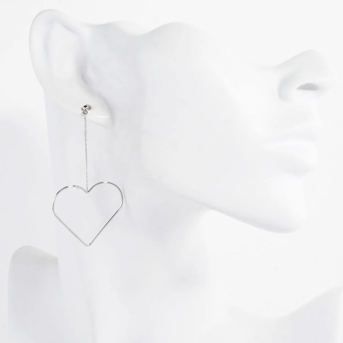 Skinny Brass Heart Drop Dangle Earrings