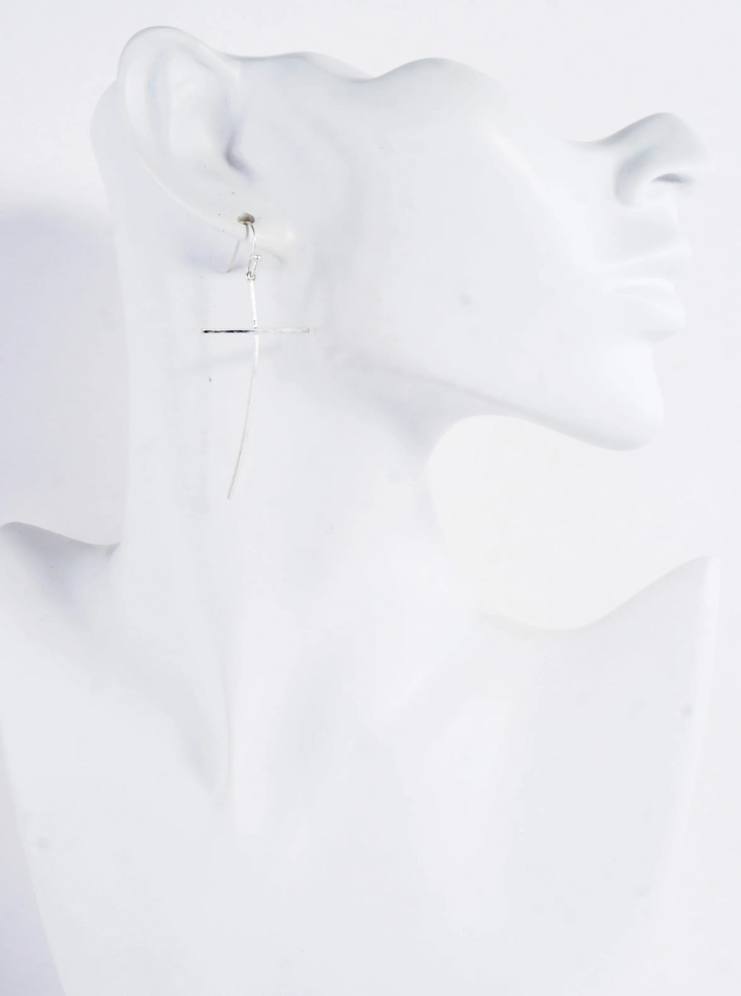 Skinny Curves Brass Cross Earrings