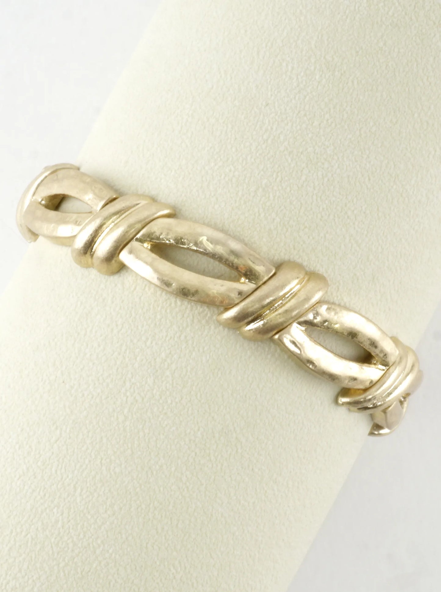 Slanted Oval Section Alloy Stretch Bracelet