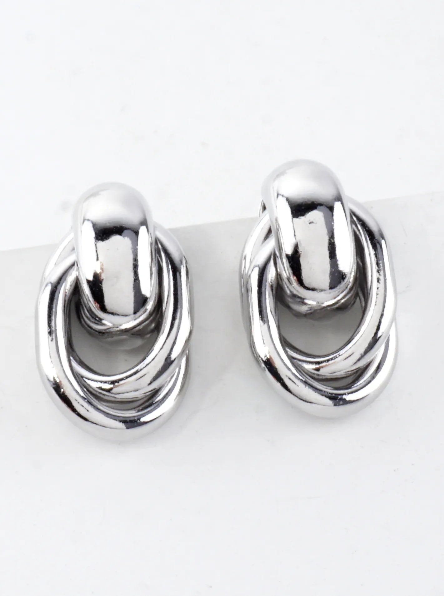 Small Brass Rings Doorknocker Earrings