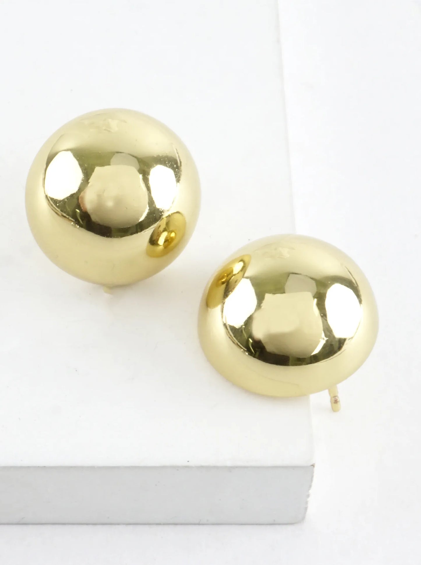 Small Chunky Puffy Dome Button Stud Earrings
