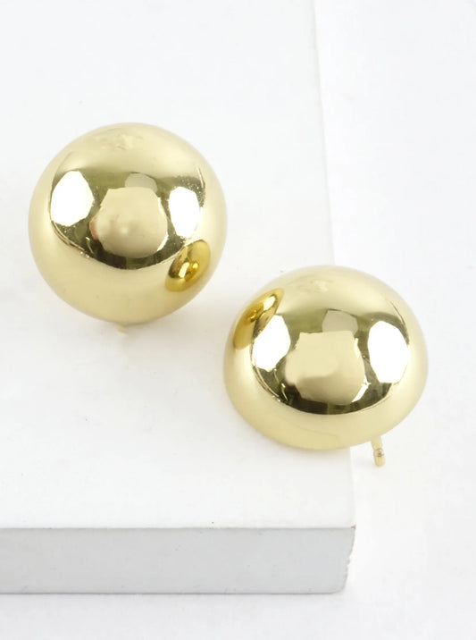 Small Chunky Puffy Dome Button Stud Earrings