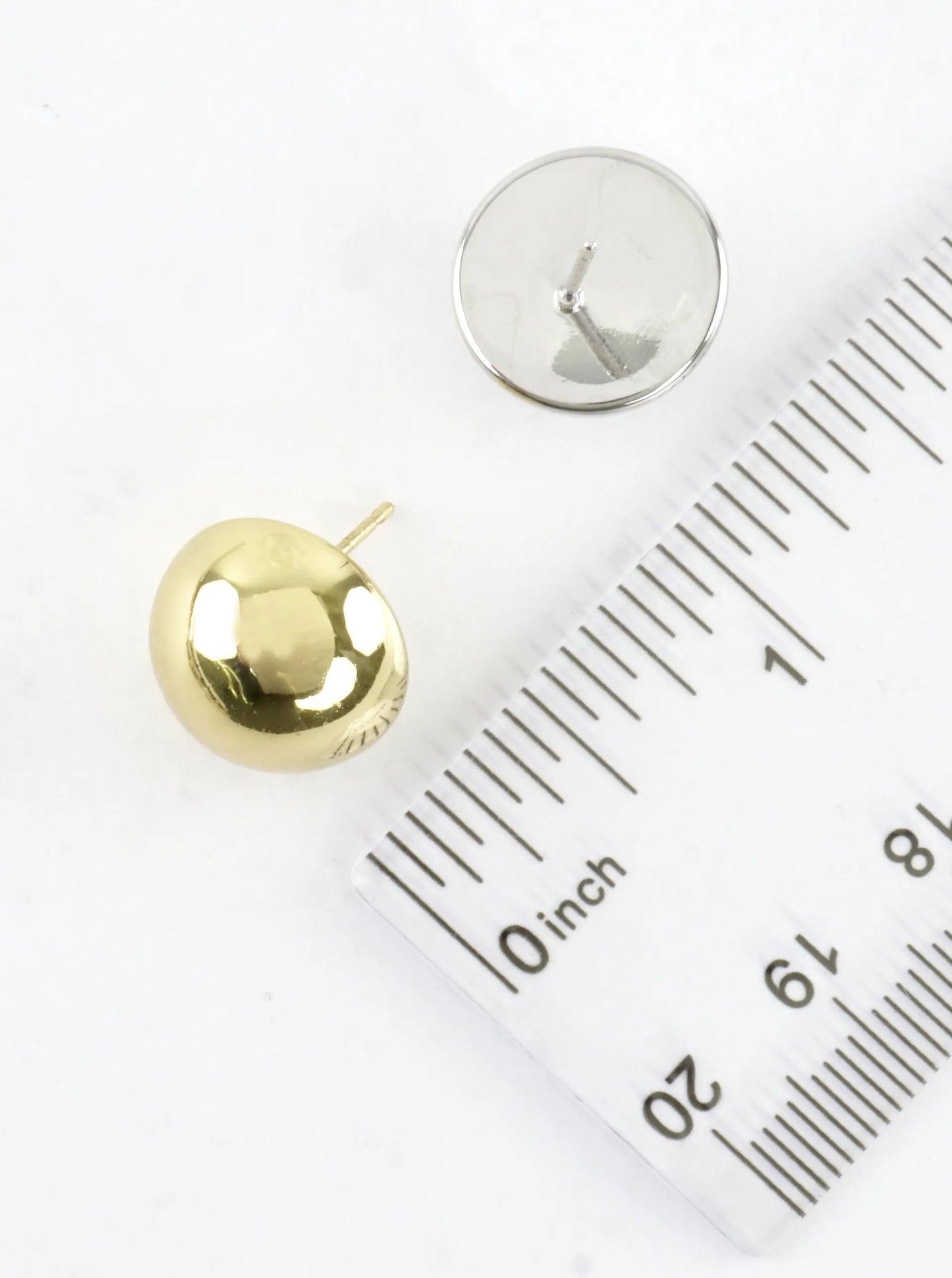 Small Chunky Puffy Dome Button Stud Earrings