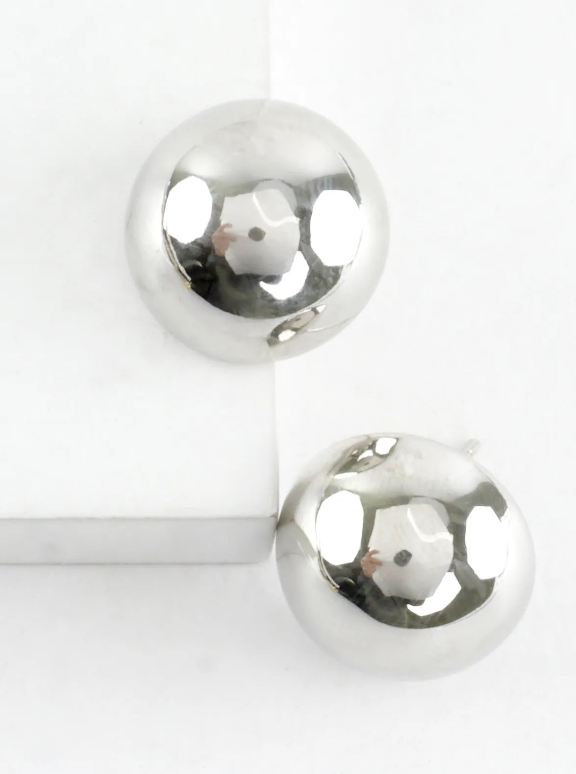Small Chunky Puffy Dome Button Stud Earrings