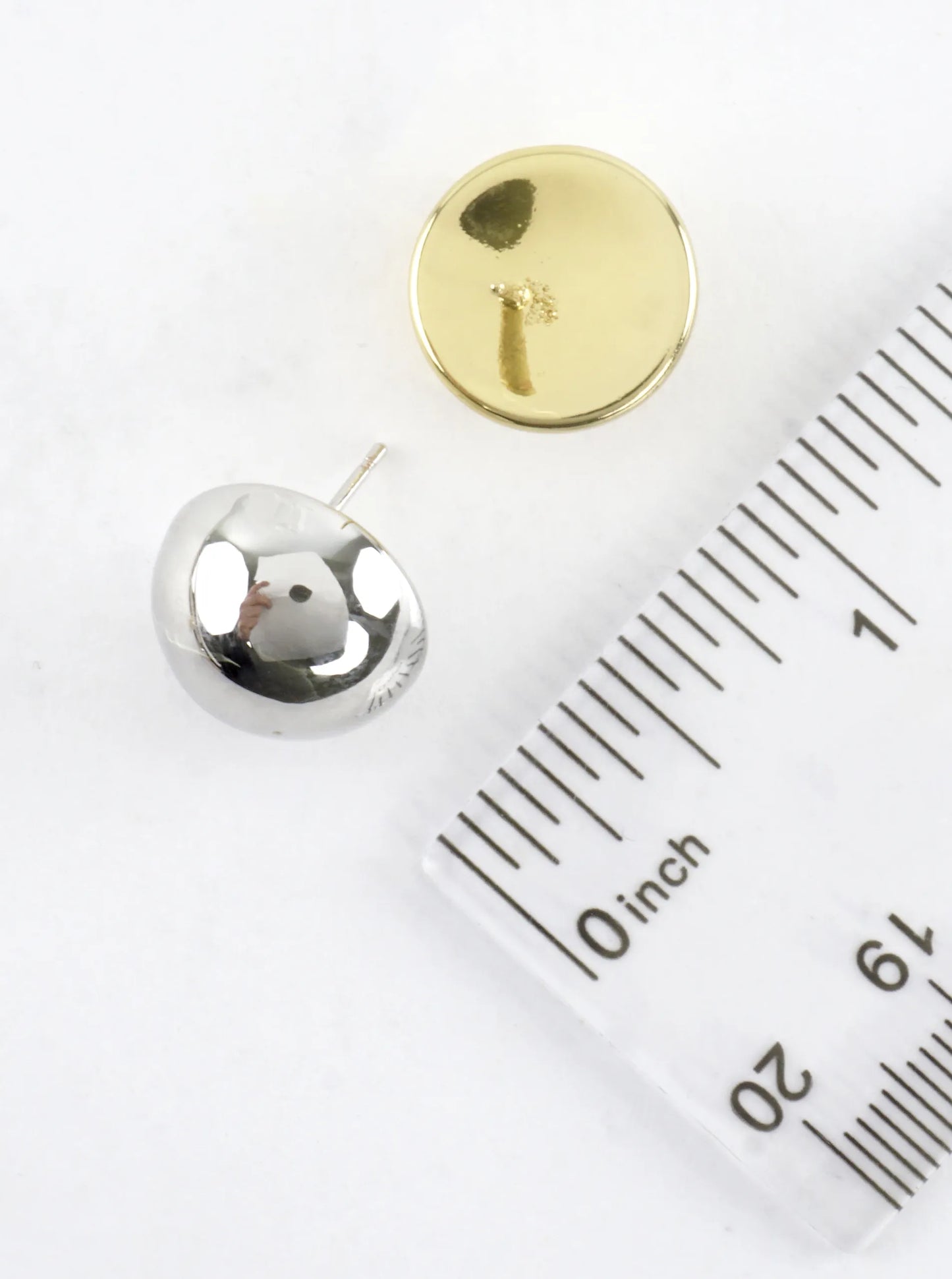 Small Chunky Puffy Dome Button Stud Earrings