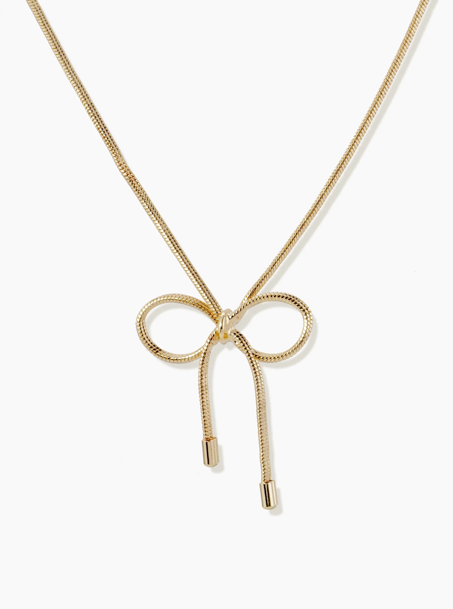 Snake Chain Ribbon Bow Pendant 16 Inch Necklace