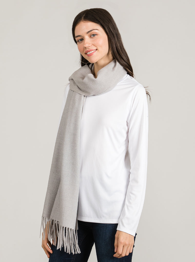 Soft 2 Touch Shawl Oblong Fringe Acrylic Scarf