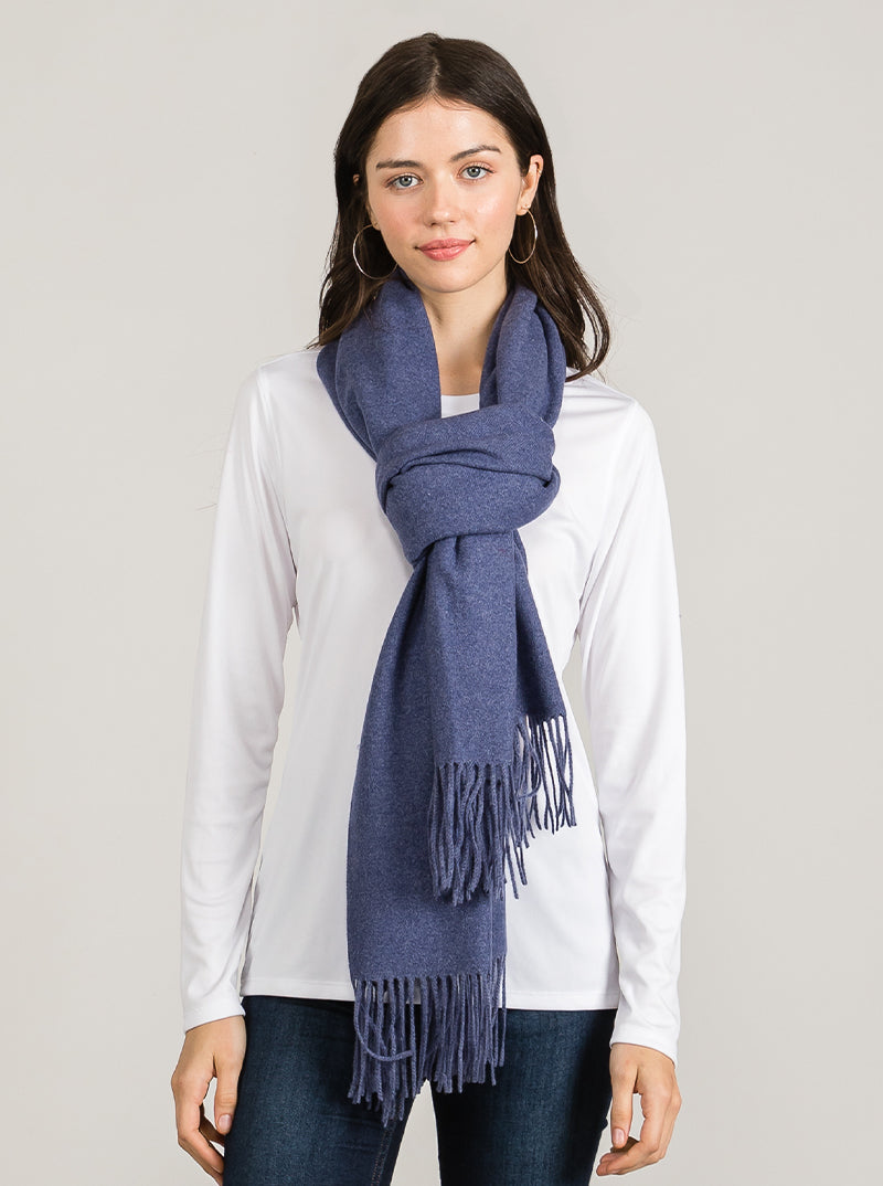 Soft 2 Touch Shawl Oblong Fringe Acrylic Scarf