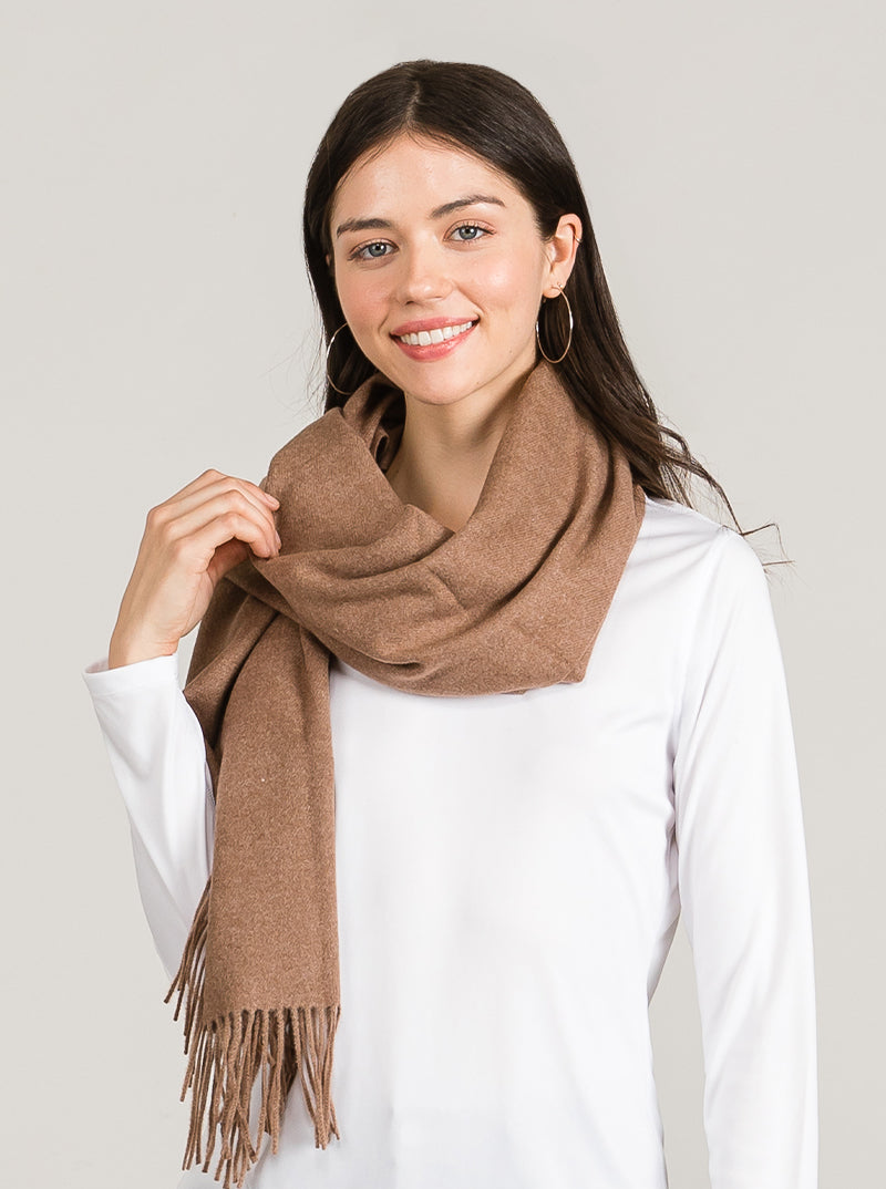 Soft 2 Touch Shawl Oblong Fringe Acrylic Scarf