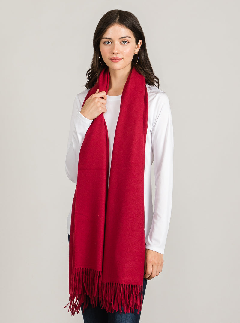 Soft 2 Touch Shawl Oblong Fringe Acrylic Scarf