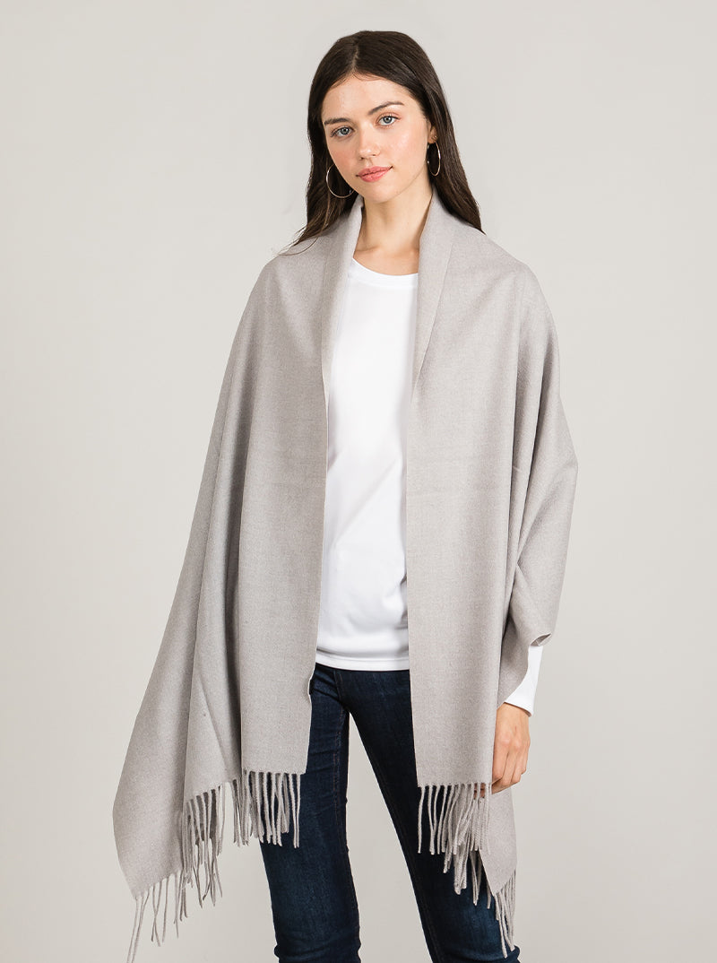 Solid Color Shawl Oblong Fringe Everyday Scarf