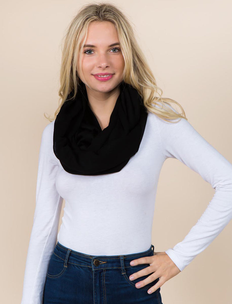 Solid Color Knit Infinity Scarf