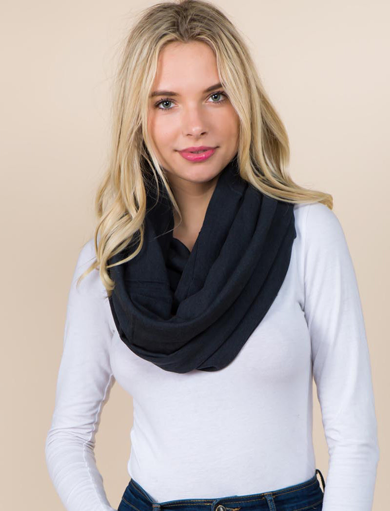 Solid Color Knit Infinity Scarf