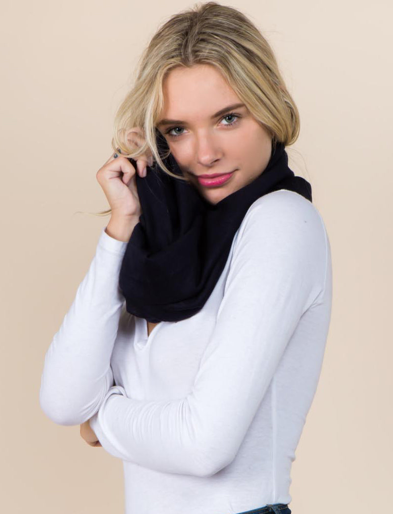 Solid Color Knit Infinity Scarf