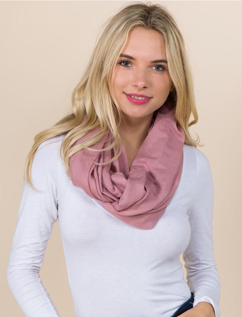 Solid Color Knit Infinity Scarf