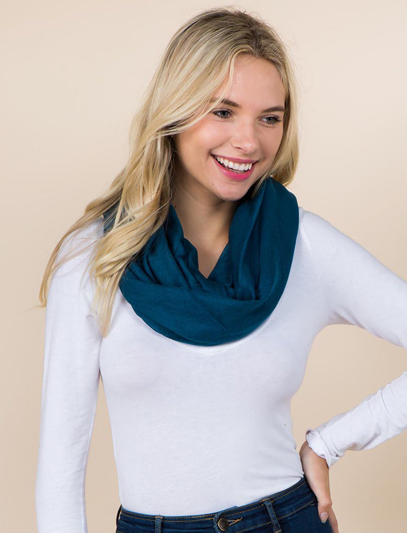 Solid Color Knit Infinity Scarf