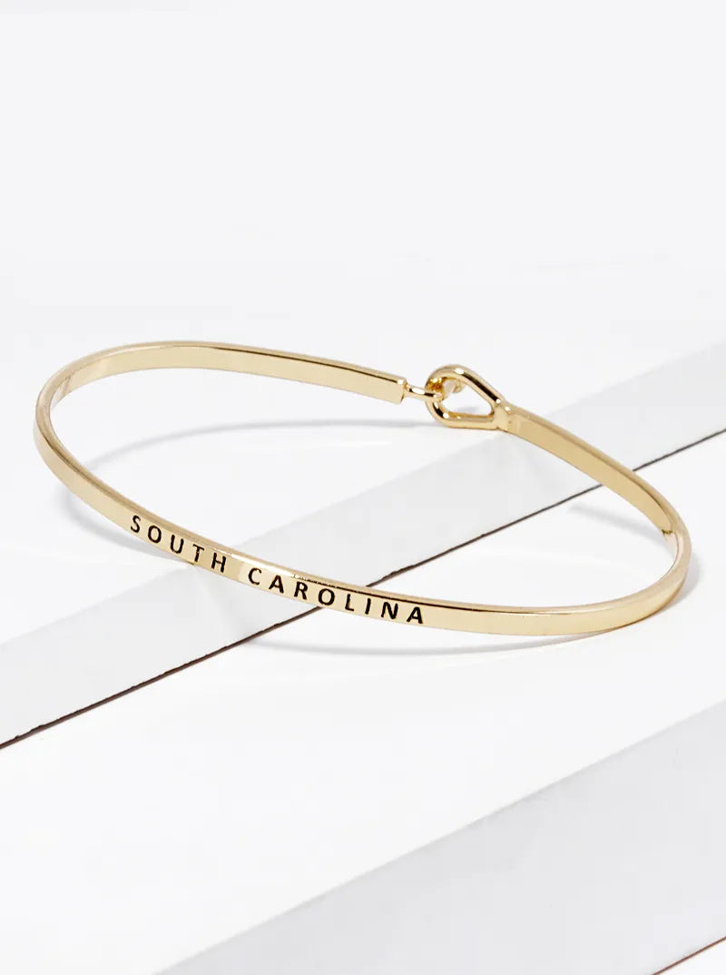South Carolina Engraved Inspirational Bangle Bracelet