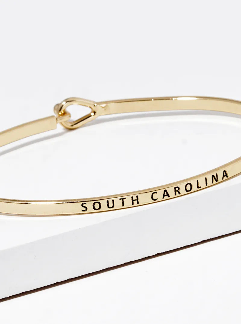 South Carolina Engraved Inspirational Bangle Bracelet