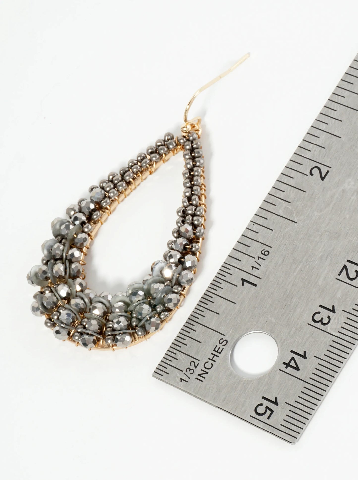 Spangle And Glass Beaded Teardrop Dangle Earrings