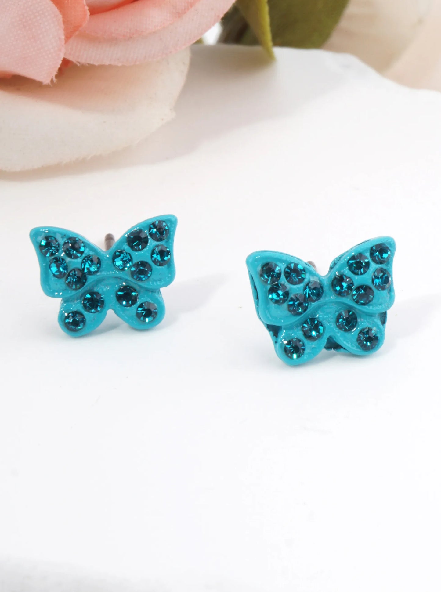 Sparkling Butterfly Stud Earrings