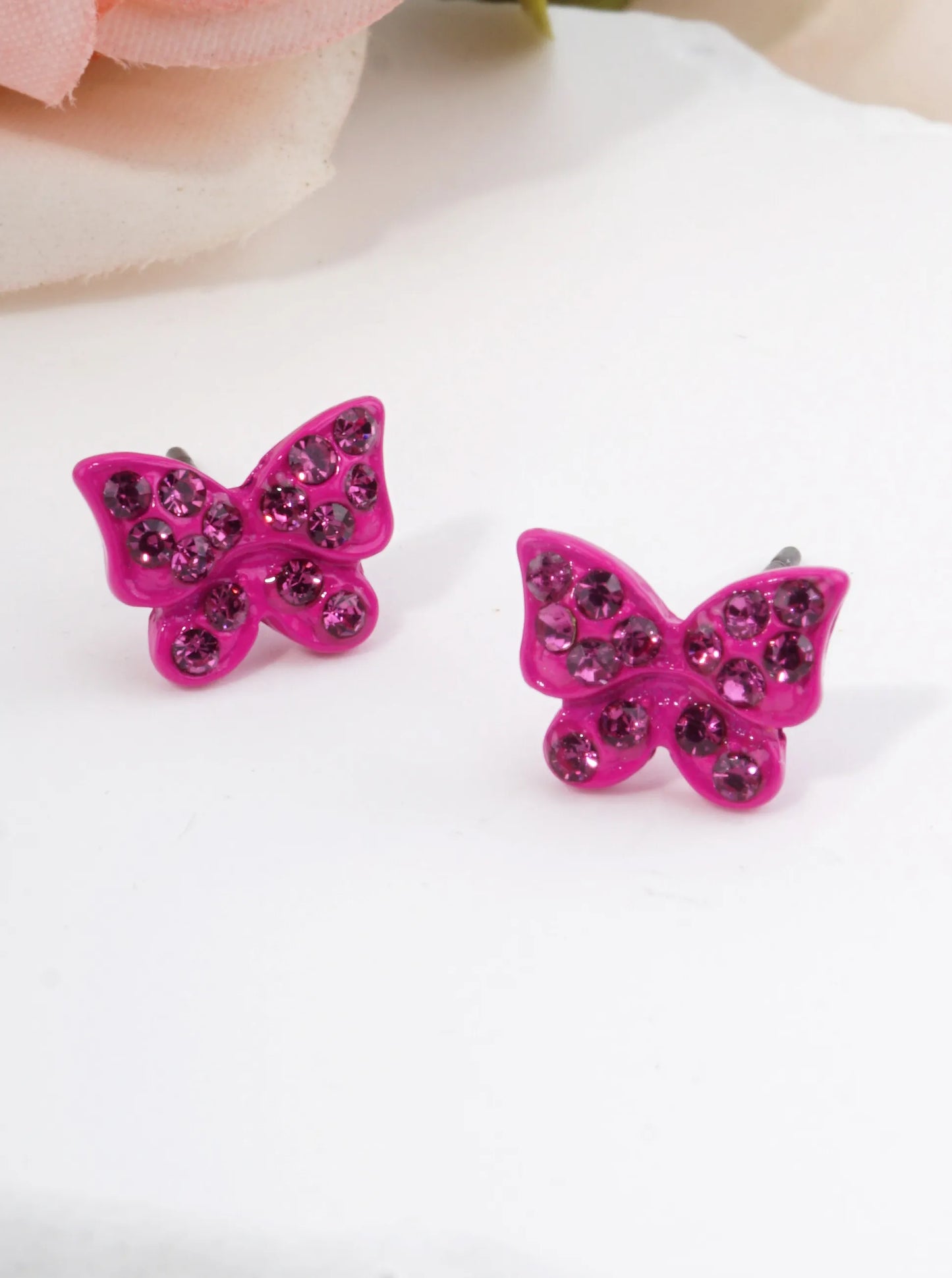 Sparkling Butterfly Stud Earrings