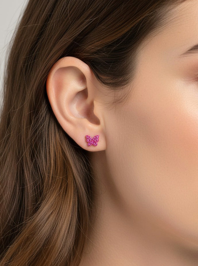 Sparkling Butterfly Stud Earrings