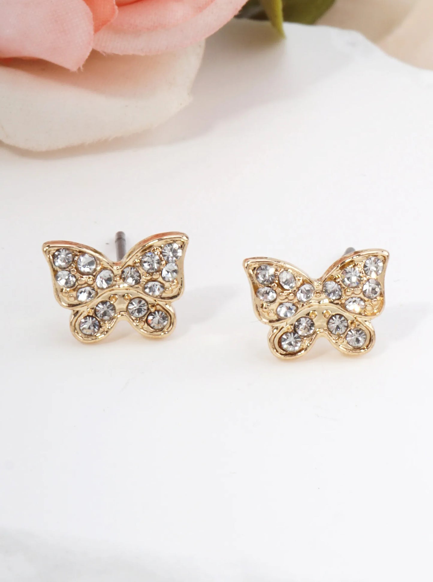 Sparkling Butterfly Stud Earrings