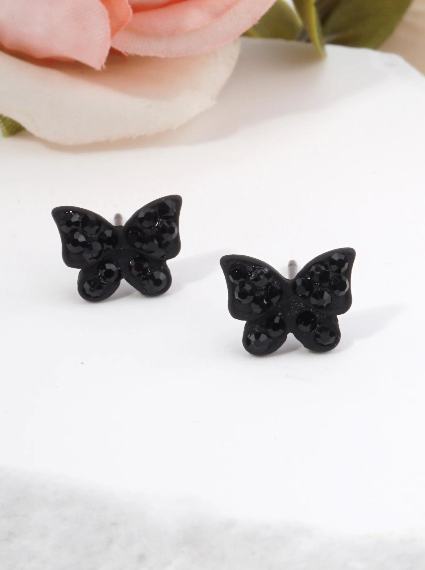 Sparkling Butterfly Stud Earrings