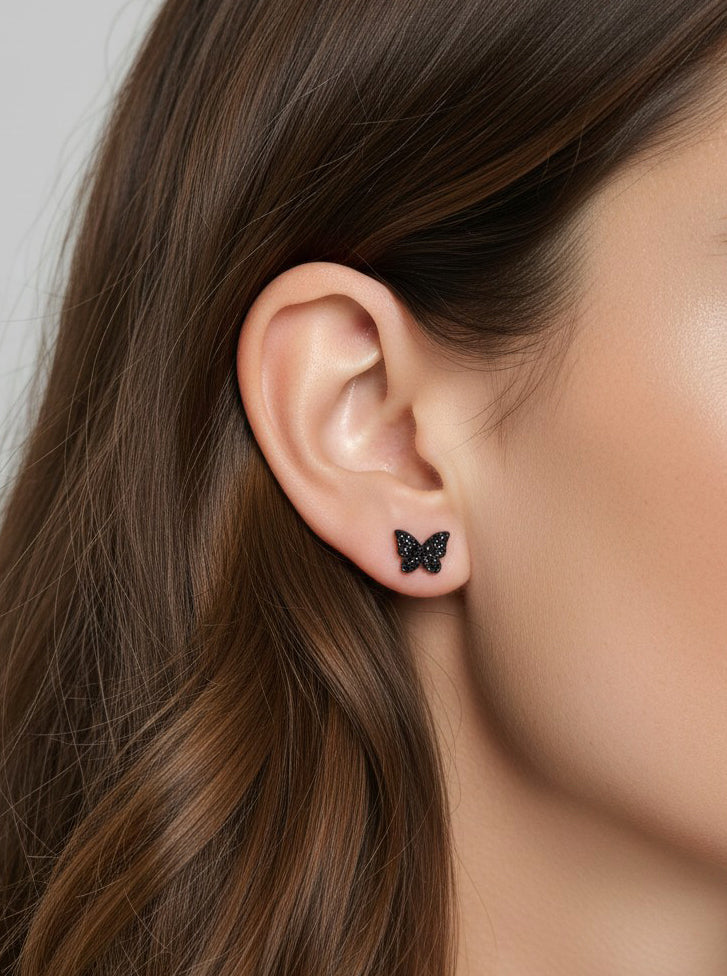 Sparkling Butterfly Stud Earrings