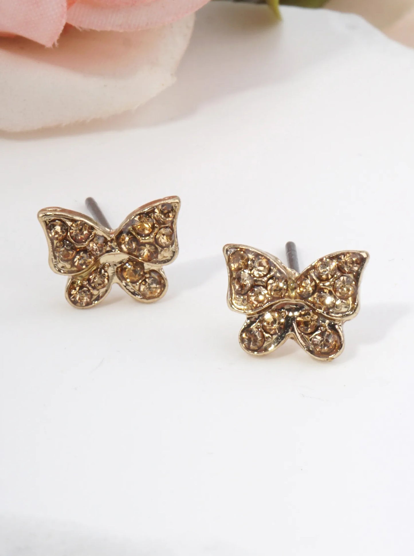 Sparkling Butterfly Stud Earrings