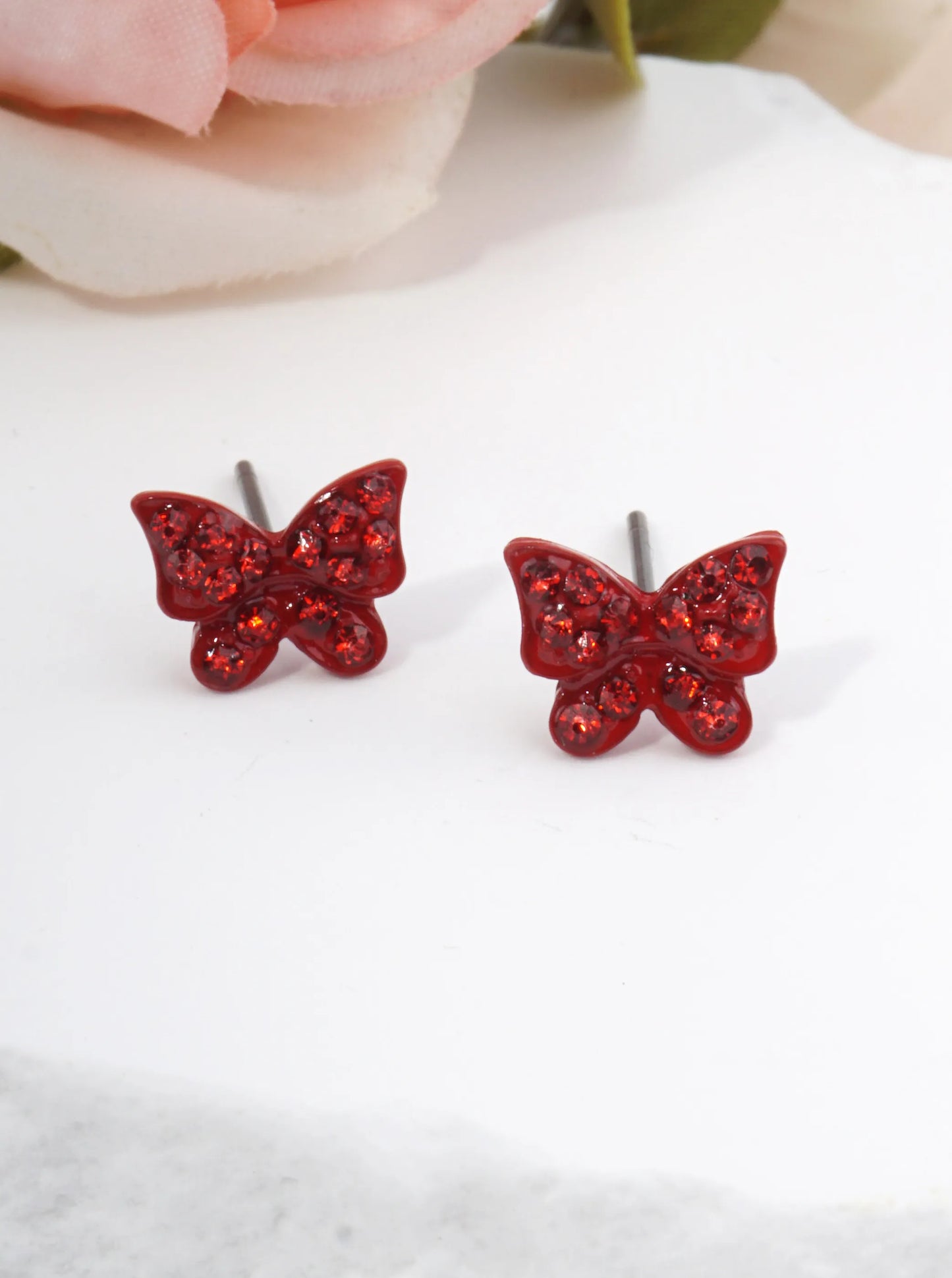 Sparkling Butterfly Stud Earrings