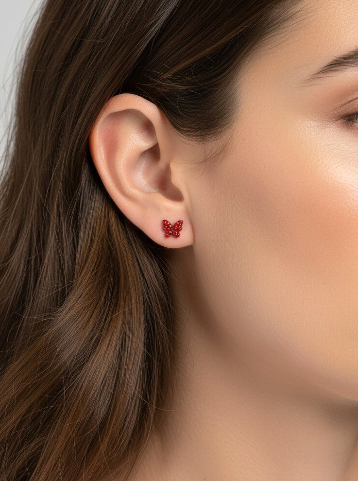 Sparkling Butterfly Stud Earrings
