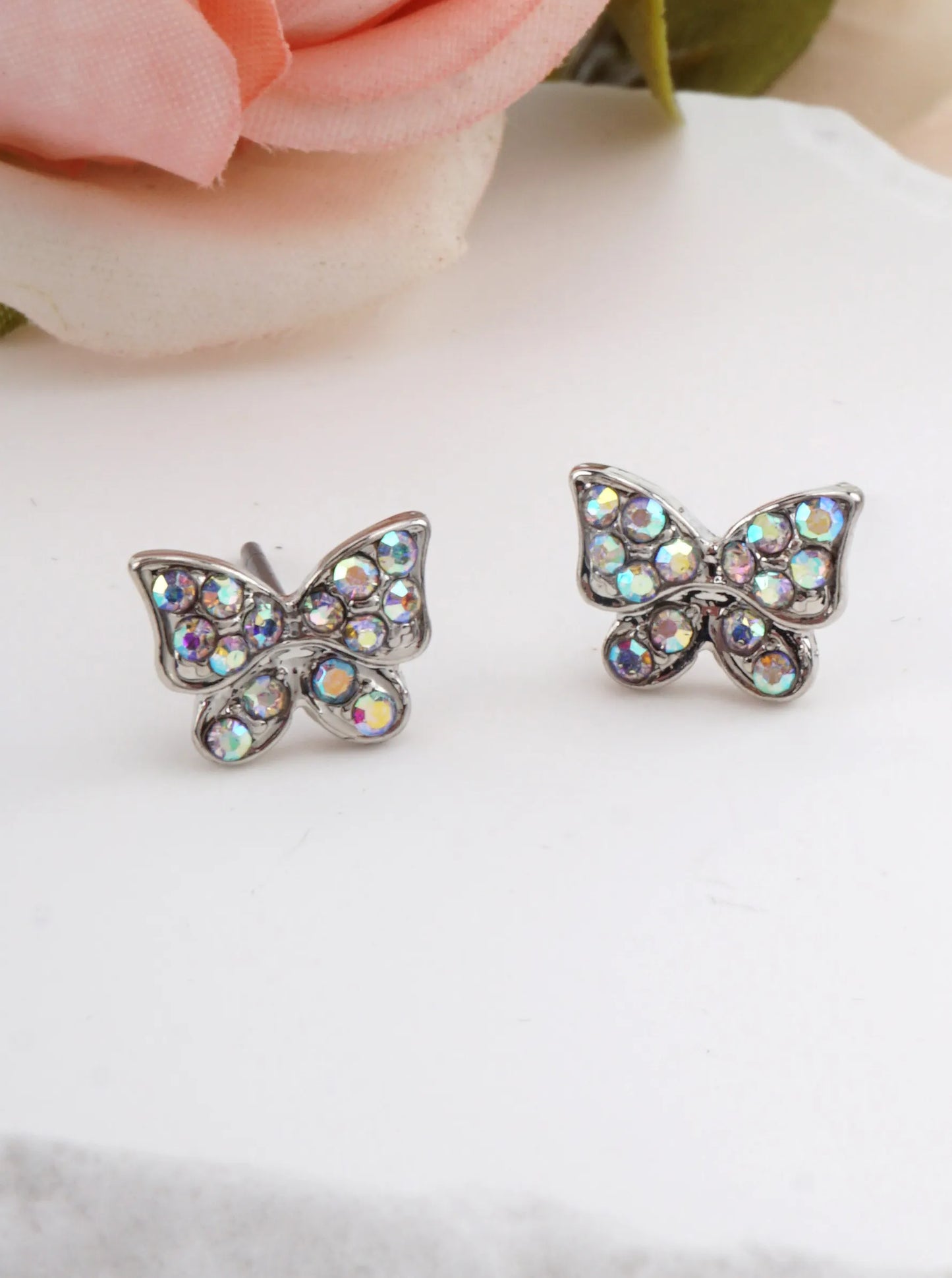 Sparkling Butterfly Stud Earrings