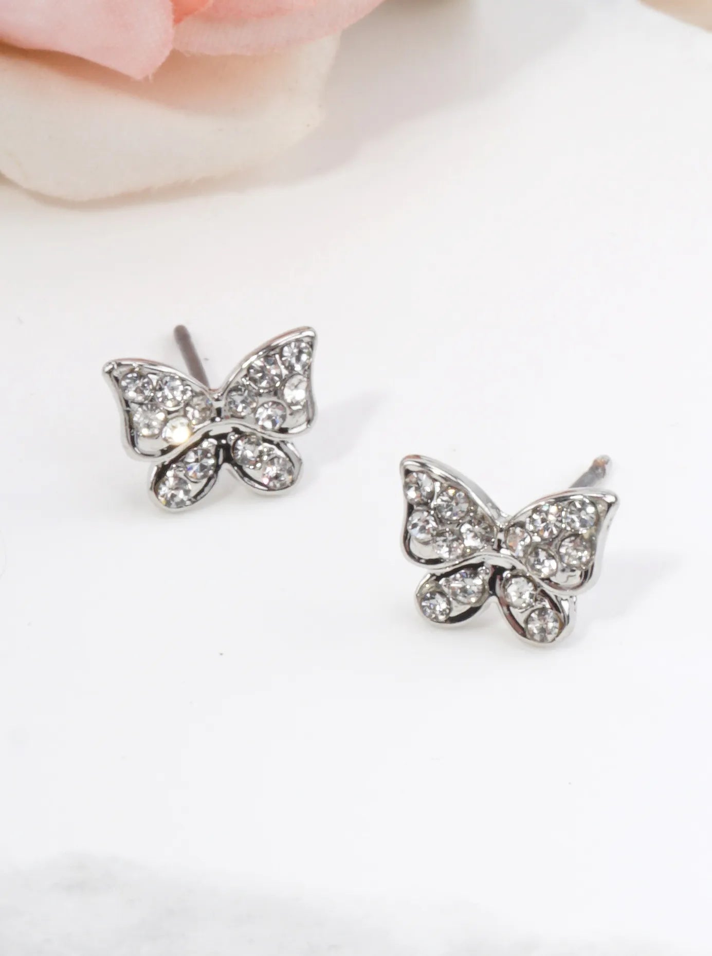 Sparkling Butterfly Stud Earrings